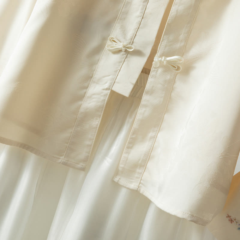 Thick Fabric Stand-Collar Frog-Button Meditation Jacket