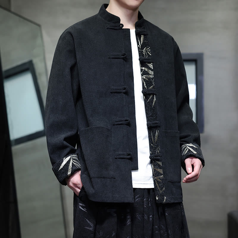 Tactile Corduroy Cotton Frog-Button Mindful Men's Jacket