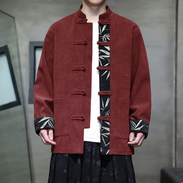Tactile Corduroy Cotton Frog-Button Mindful Men's Jacket