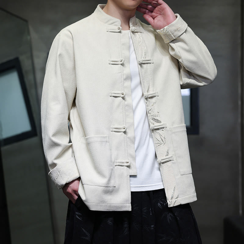 Tactile Corduroy Cotton Frog-Button Mindful Men's Jacket