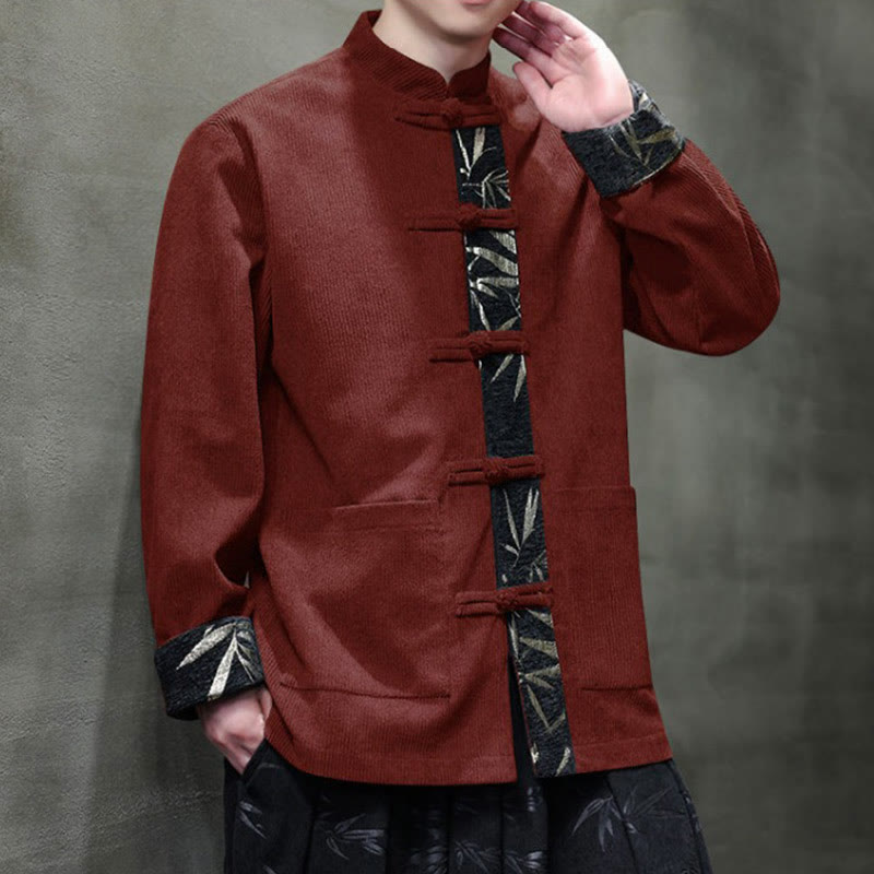 Tactile Corduroy Cotton Frog-Button Mindful Men's Jacket