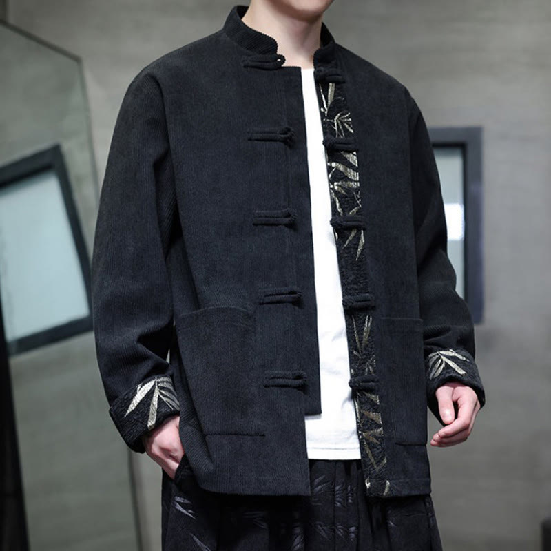 Tactile Corduroy Cotton Frog-Button Mindful Men's Jacket