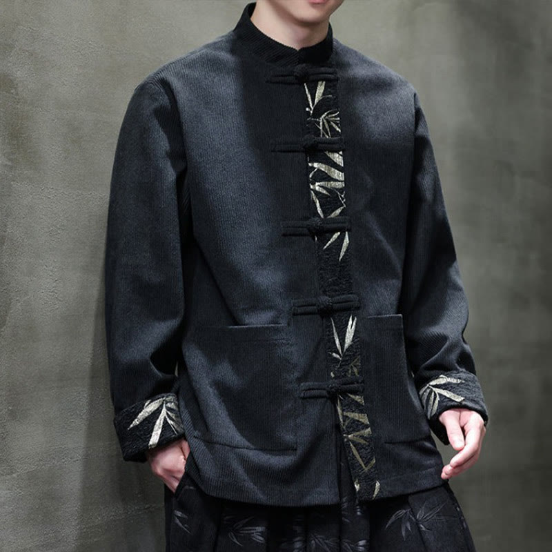Tactile Corduroy Cotton Frog-Button Mindful Men's Jacket