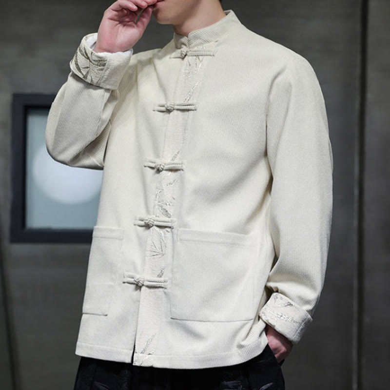 Tactile Corduroy Cotton Frog-Button Mindful Men's Jacket