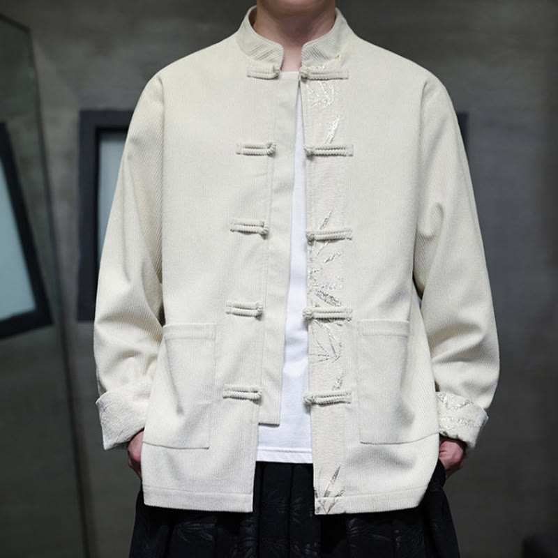 Tactile Corduroy Cotton Frog-Button Mindful Men's Jacket