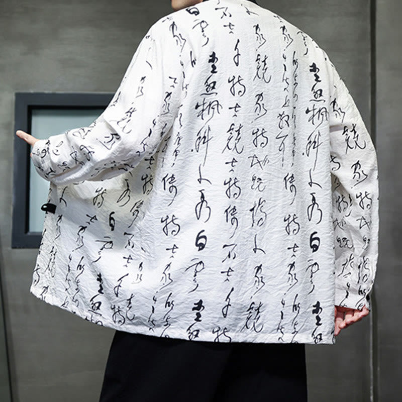 Lightweight Stand-Collar Frog-Button Meditation Jacket