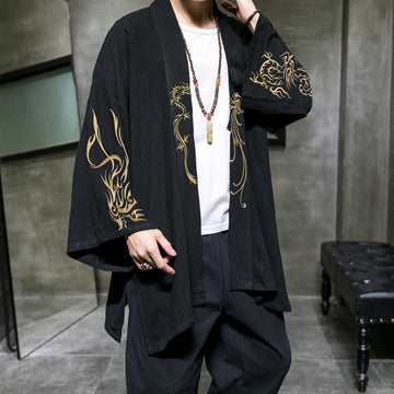 Lightweight Cotton Open Front Meditation Kimono Jacket