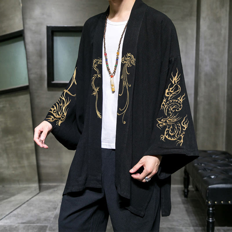 Lightweight Cotton Open Front Meditation Kimono Jacket