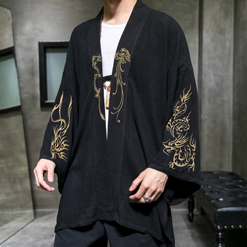 Lightweight Cotton Open Front Meditation Kimono Jacket