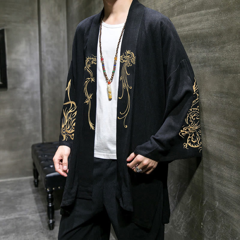 Lightweight Cotton Open Front Meditation Kimono Jacket