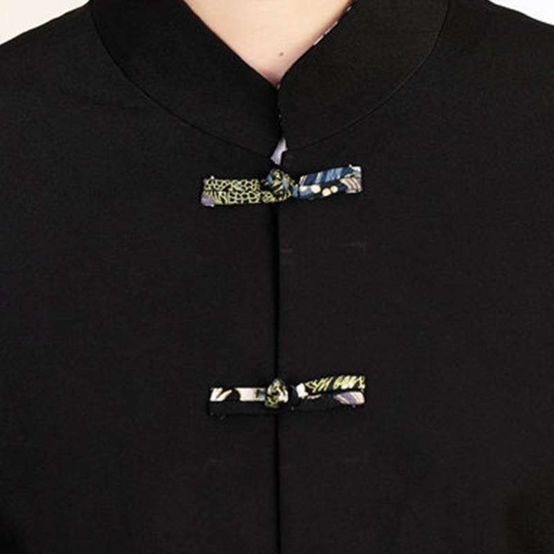 Tactile Wave-Detail Men's Meditation and Tai Chi Two-Piece Set