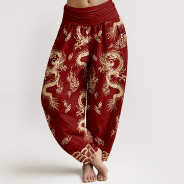 Pure Cotton Cloud Pattern Mindful Harem Pants