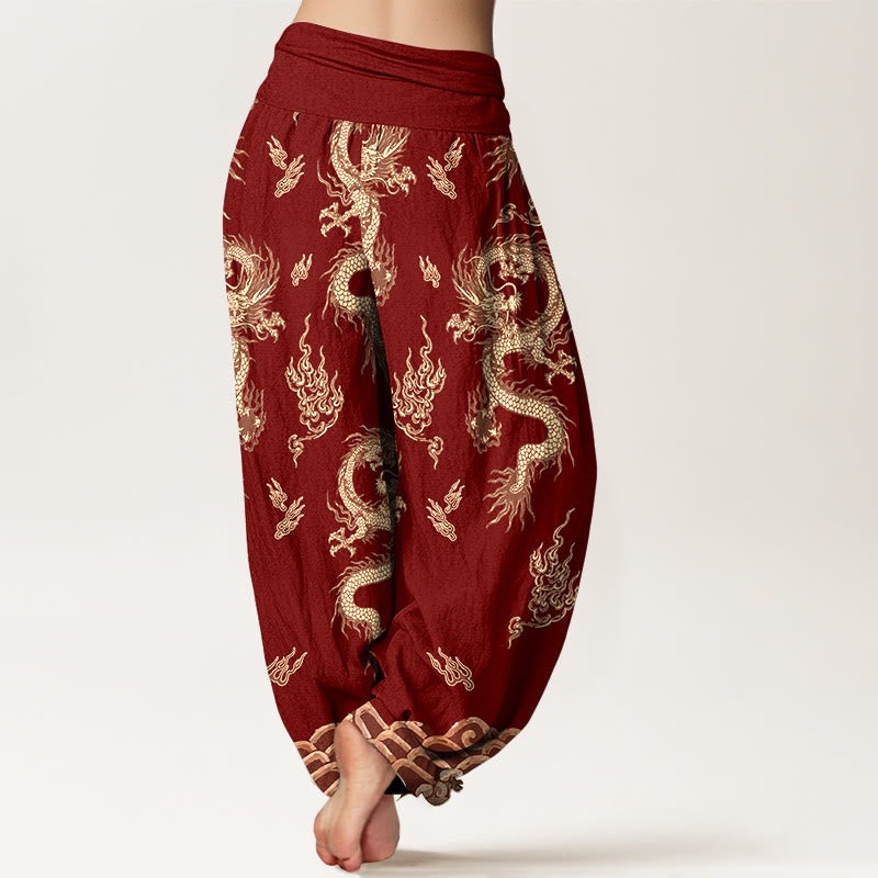 Pure Cotton Cloud Pattern Mindful Harem Pants