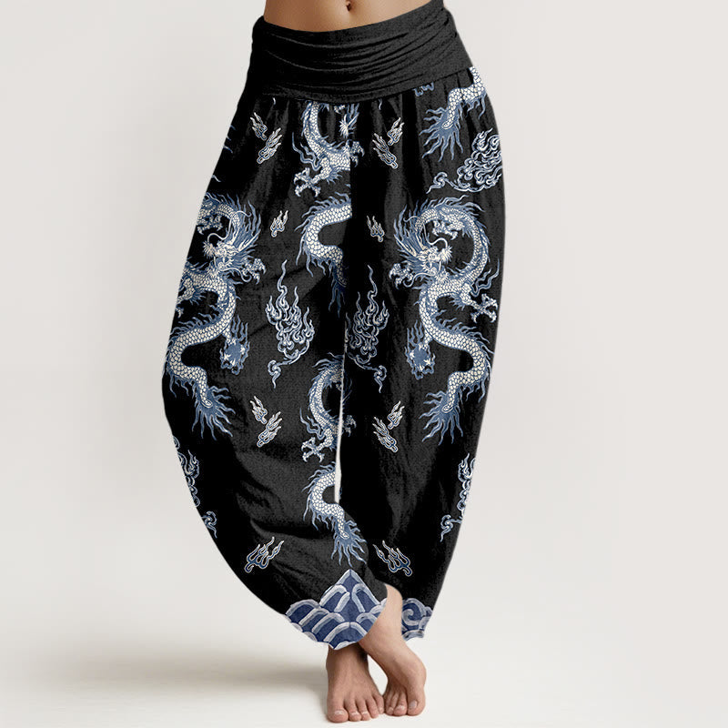 Pure Cotton Cloud Pattern Mindful Harem Pants