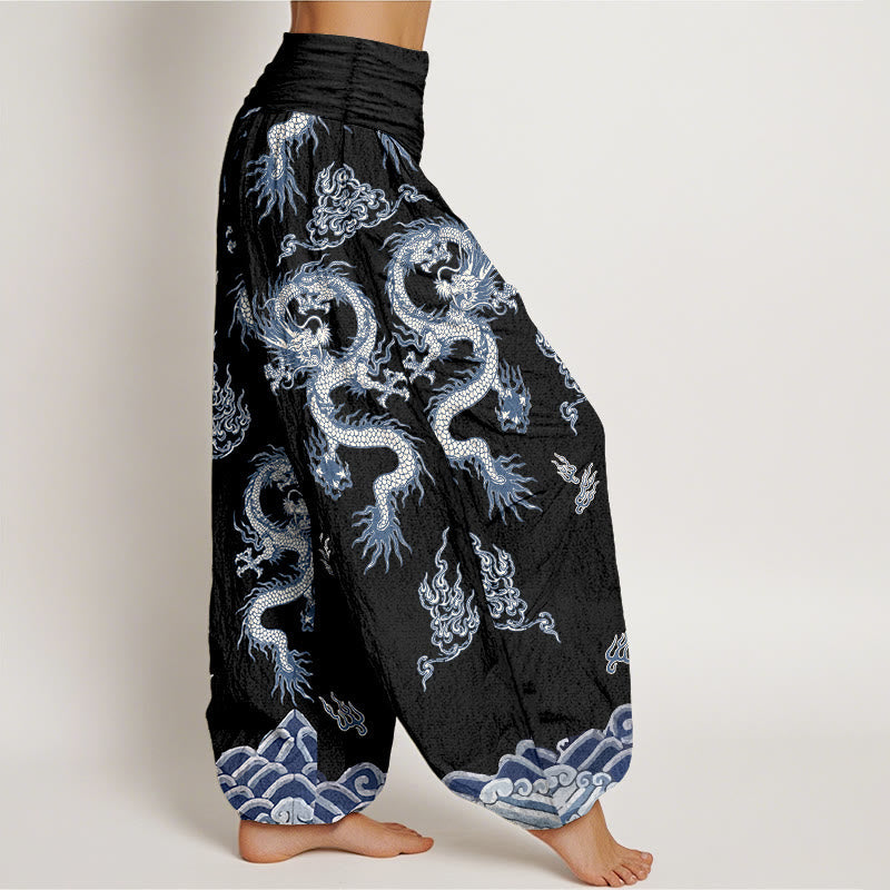 Pure Cotton Cloud Pattern Mindful Harem Pants