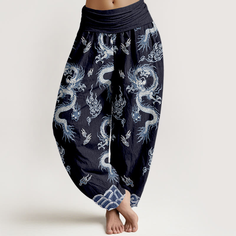 Pure Cotton Cloud Pattern Mindful Harem Pants