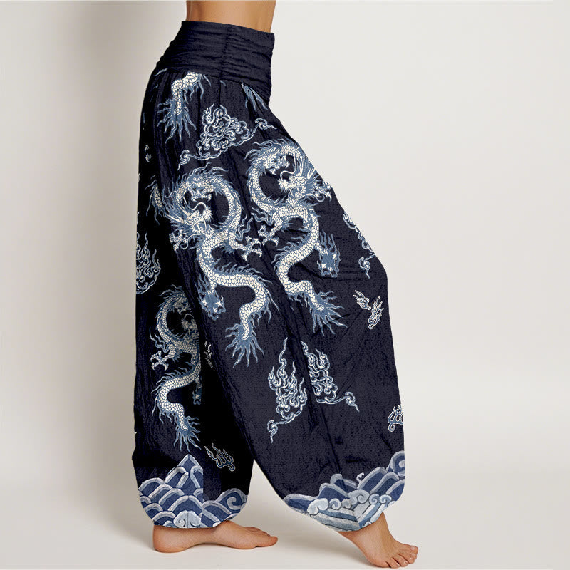 Pure Cotton Cloud Pattern Mindful Harem Pants