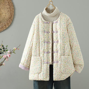 Structured Cotton-Blend Floral Print Mindful Walking Jacket