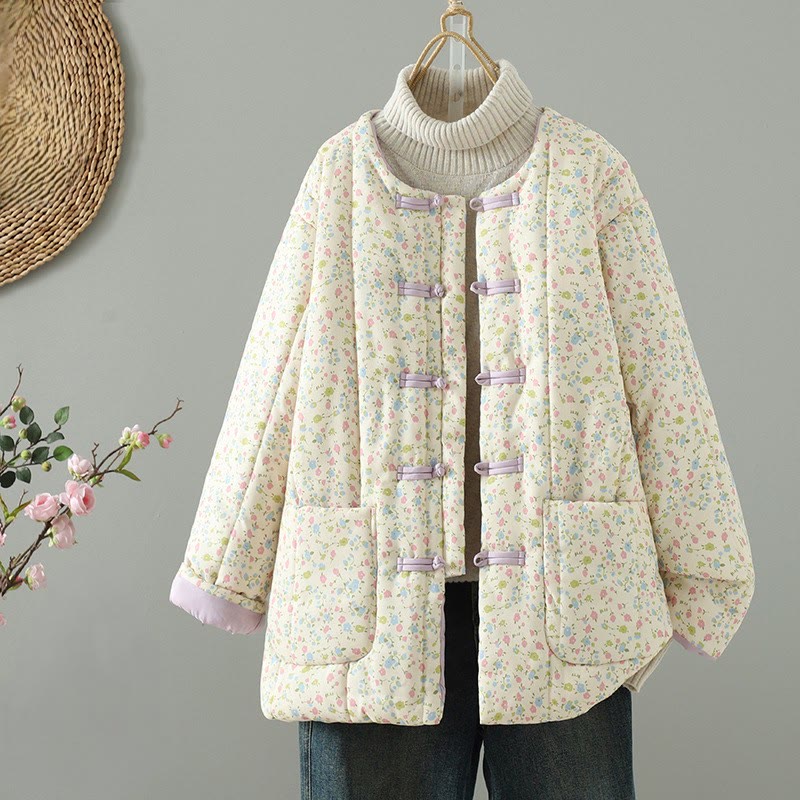 Structured Cotton-Blend Floral Print Mindful Walking Jacket