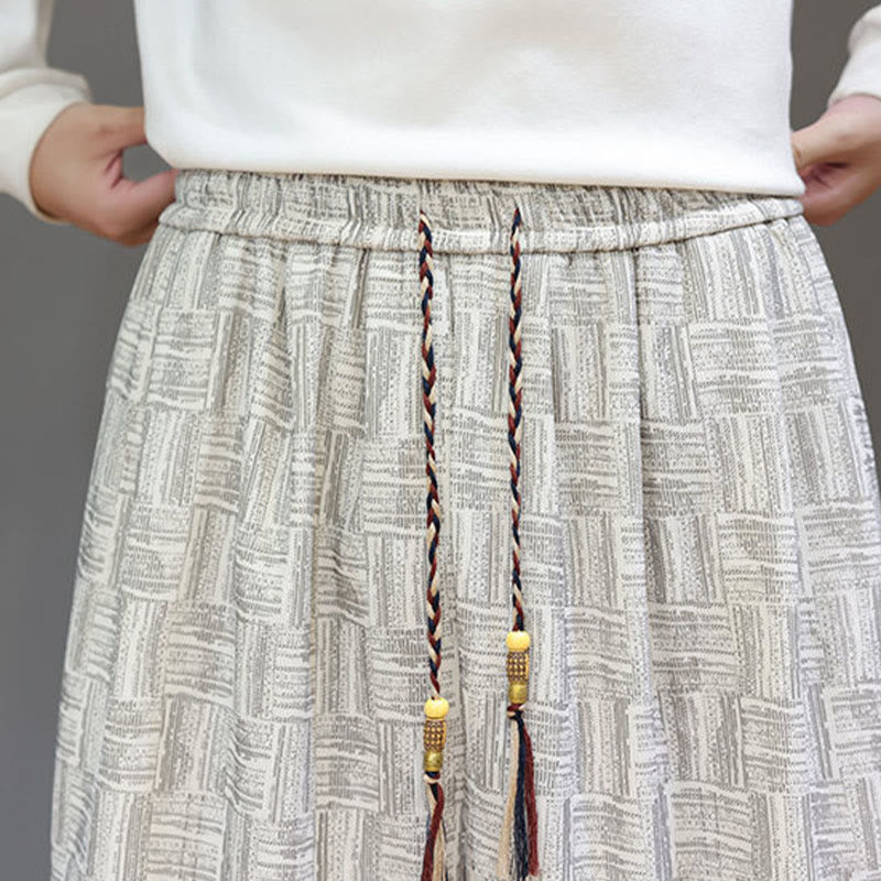 Cotton Corduroy Plaid Harem Trousers for Mindful Daily Movement