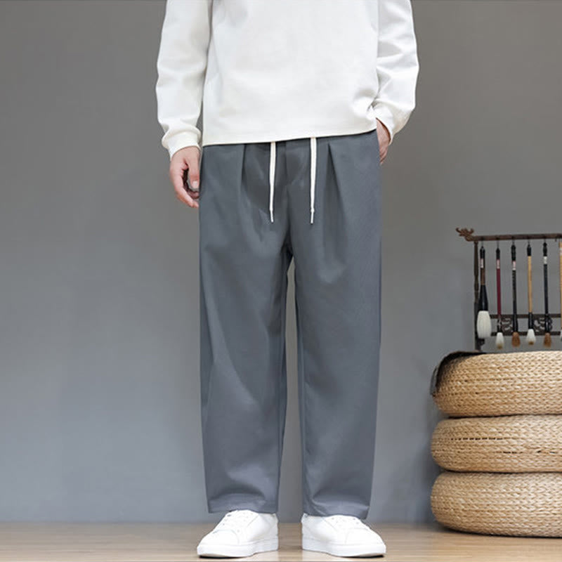 Tactile Straight-Leg Minimalist Meditation Men's Harem Pants