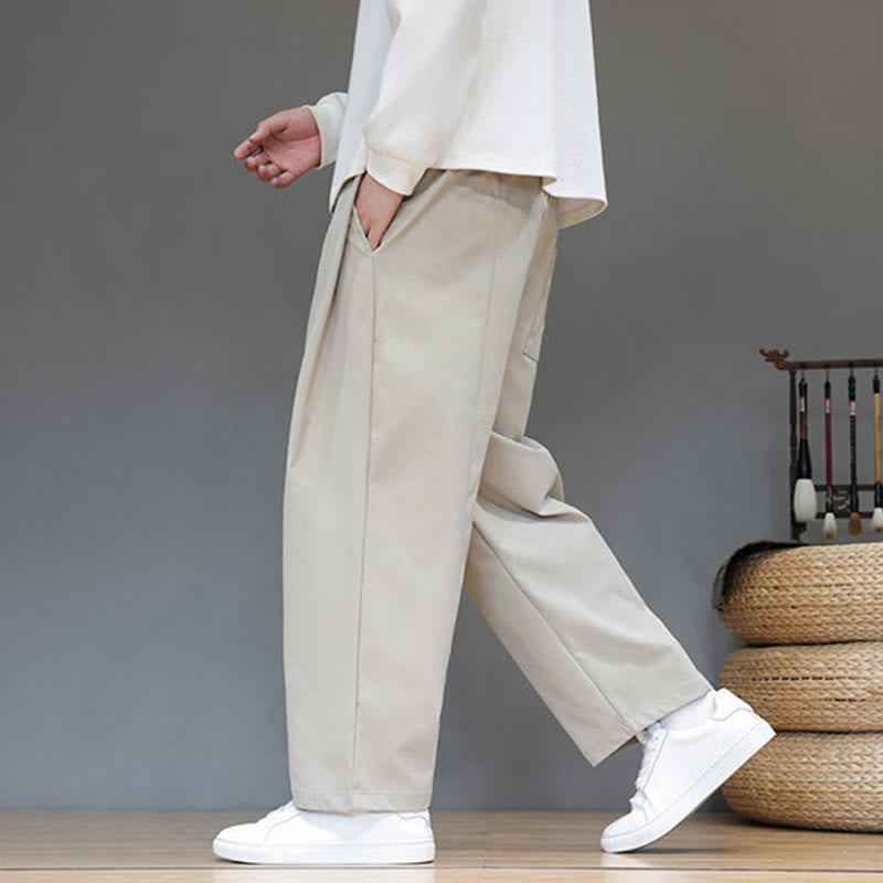 Tactile Straight-Leg Minimalist Meditation Men's Harem Pants