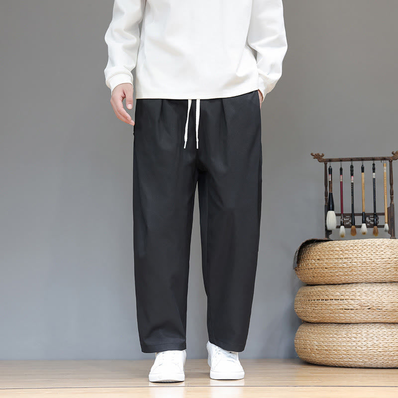 Tactile Straight-Leg Minimalist Meditation Men's Harem Pants