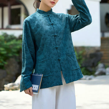 Tactile Cotton Jacquard Relaxed Meditation Shirt and Pants Set
