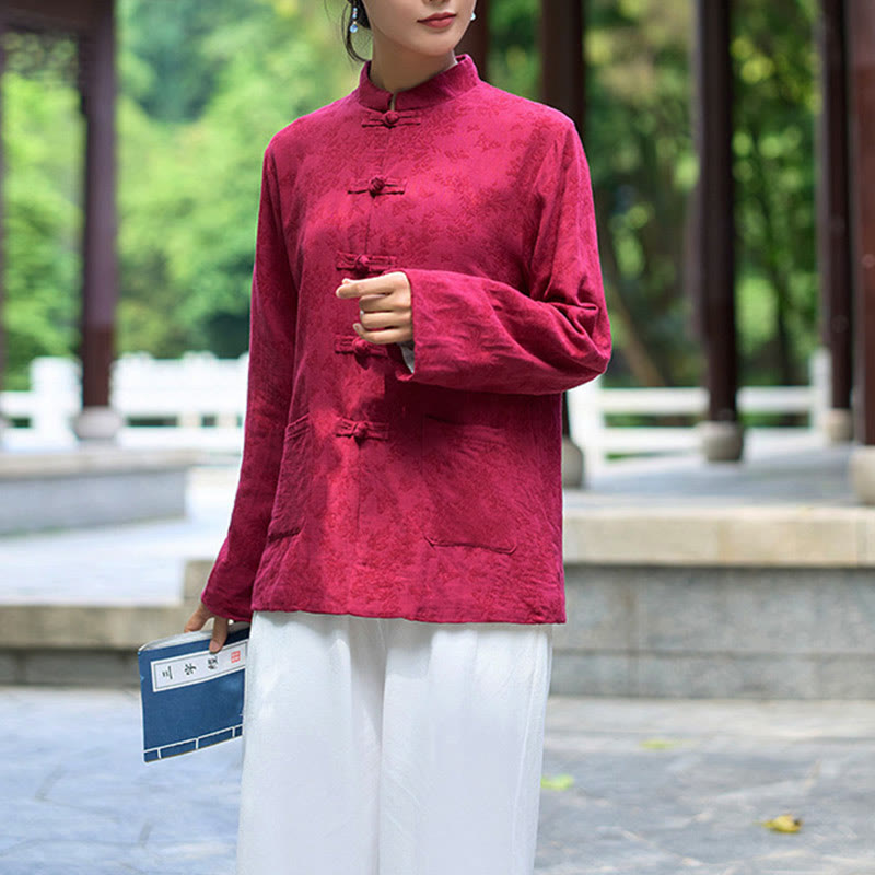 Tactile Cotton Jacquard Relaxed Meditation Shirt and Pants Set