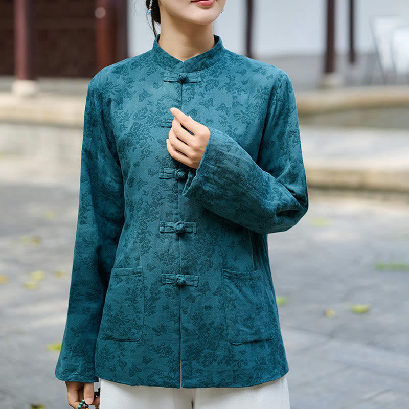 Tactile Cotton Jacquard Relaxed Meditation Shirt and Pants Set