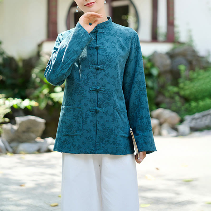 Tactile Cotton Jacquard Relaxed Meditation Shirt and Pants Set
