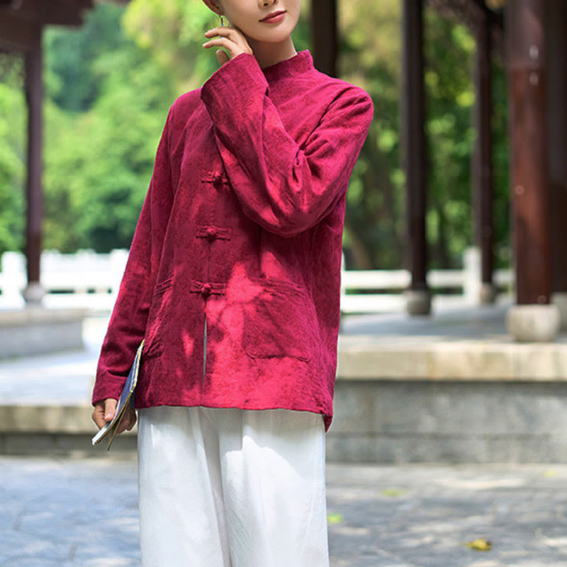 Tactile Cotton Jacquard Relaxed Meditation Shirt and Pants Set