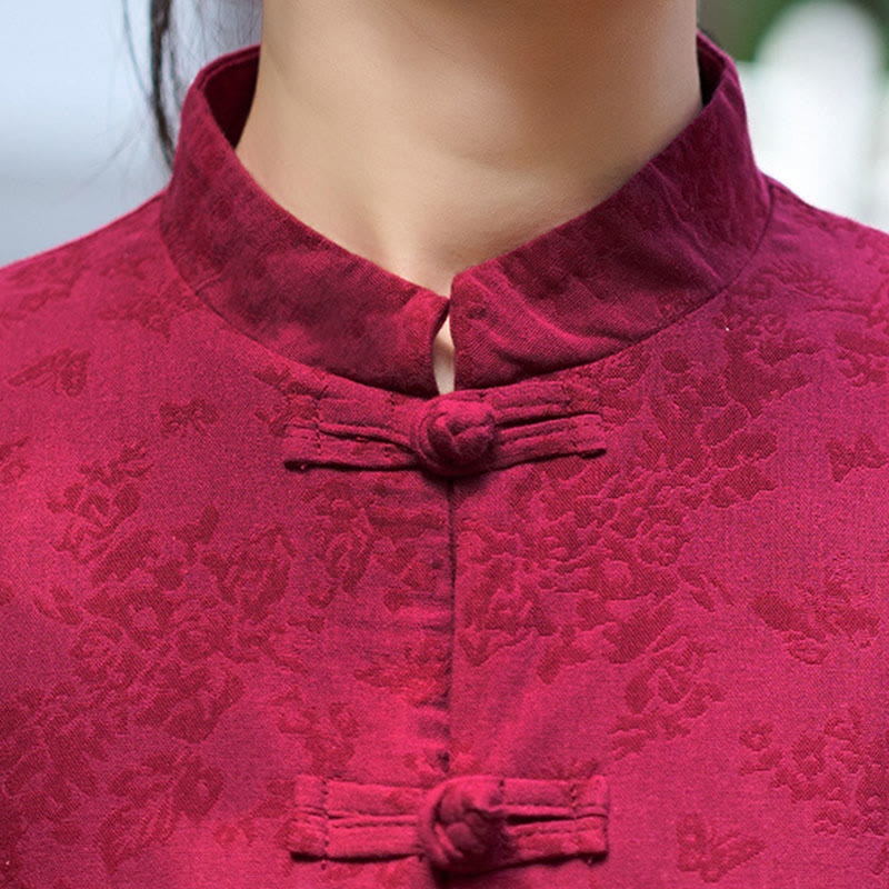 Tactile Cotton Jacquard Relaxed Meditation Shirt and Pants Set