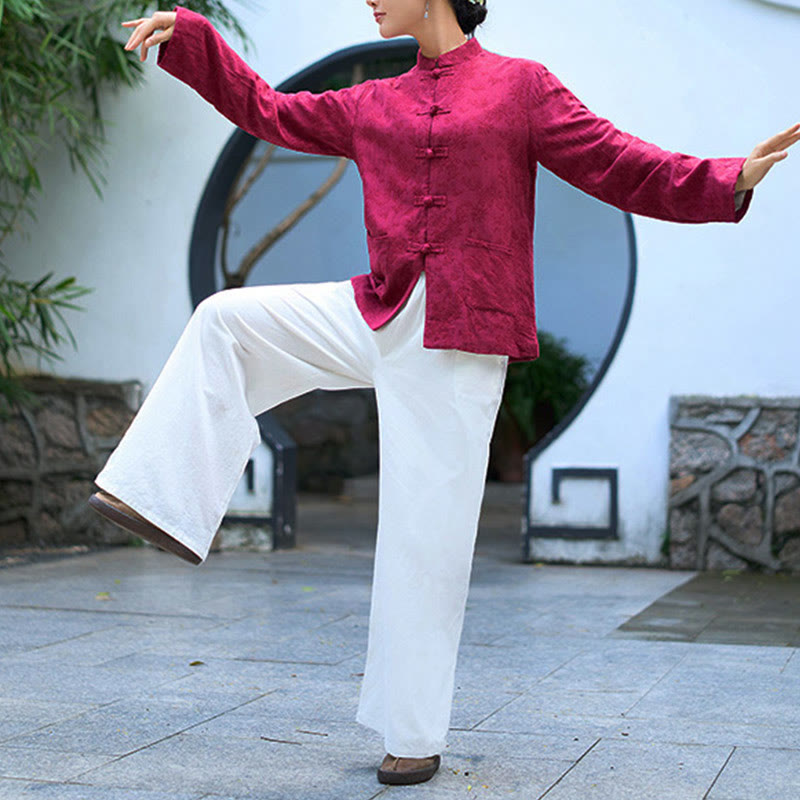 Tactile Cotton Jacquard Relaxed Meditation Shirt and Pants Set