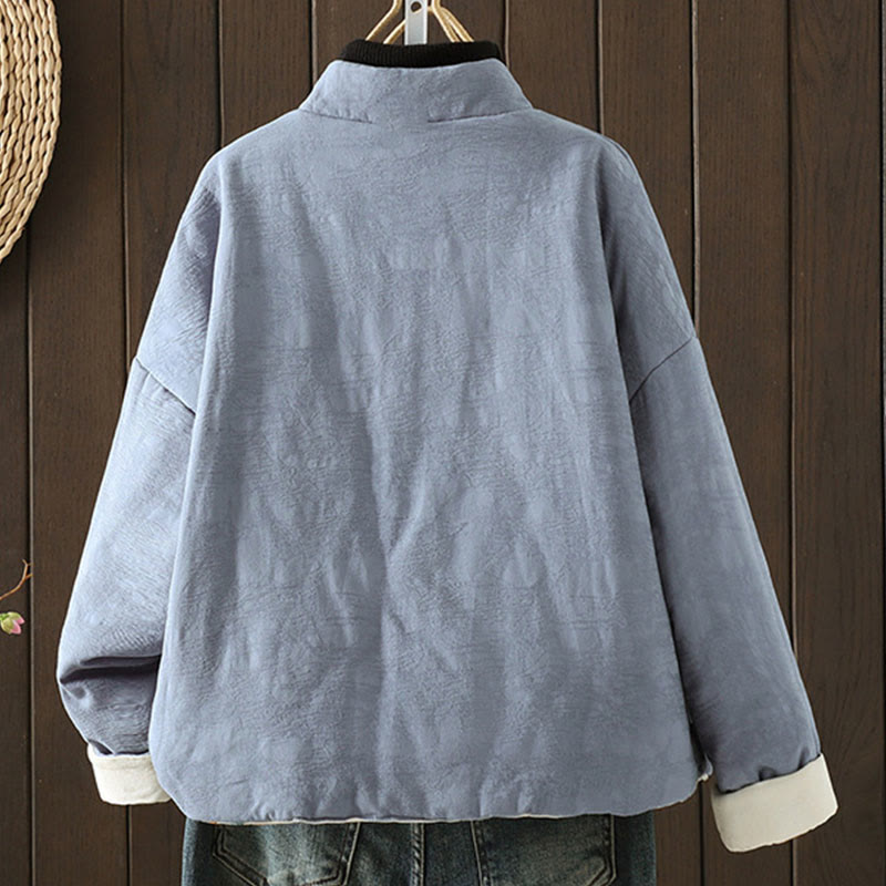 Thick Cotton Blend Frog Button Mindful Layering Jacket