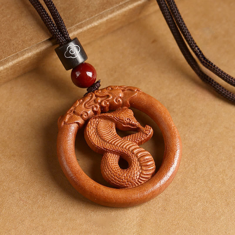 Peach Wood Chinese Zodiac Year Of The Horse Ward Off Evil Spirits Necklace Pendants