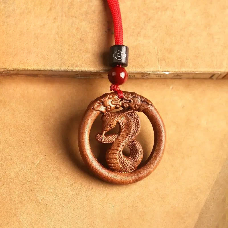 Peach Wood Chinese Zodiac Year Of The Horse Ward Off Evil Spirits Necklace Pendants