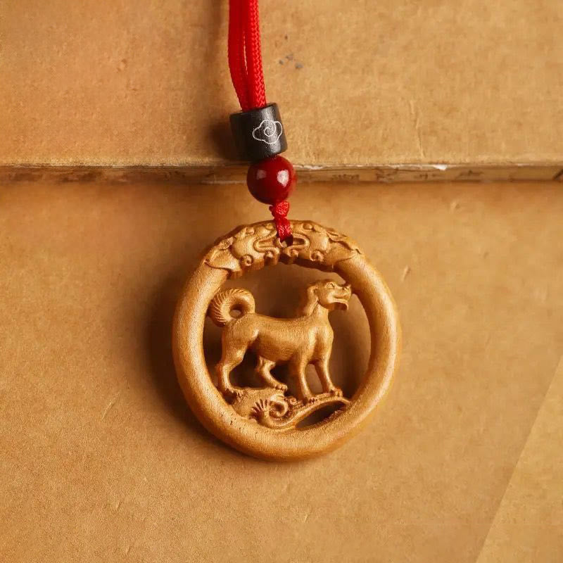 Peach Wood Chinese Zodiac Year Of The Horse Ward Off Evil Spirits Necklace Pendants