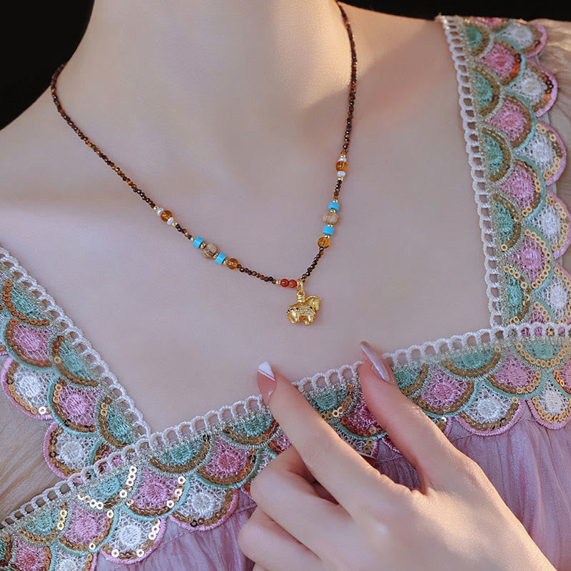 Tiger Eye Protection Golden Year Of The Horse Necklace Pendant