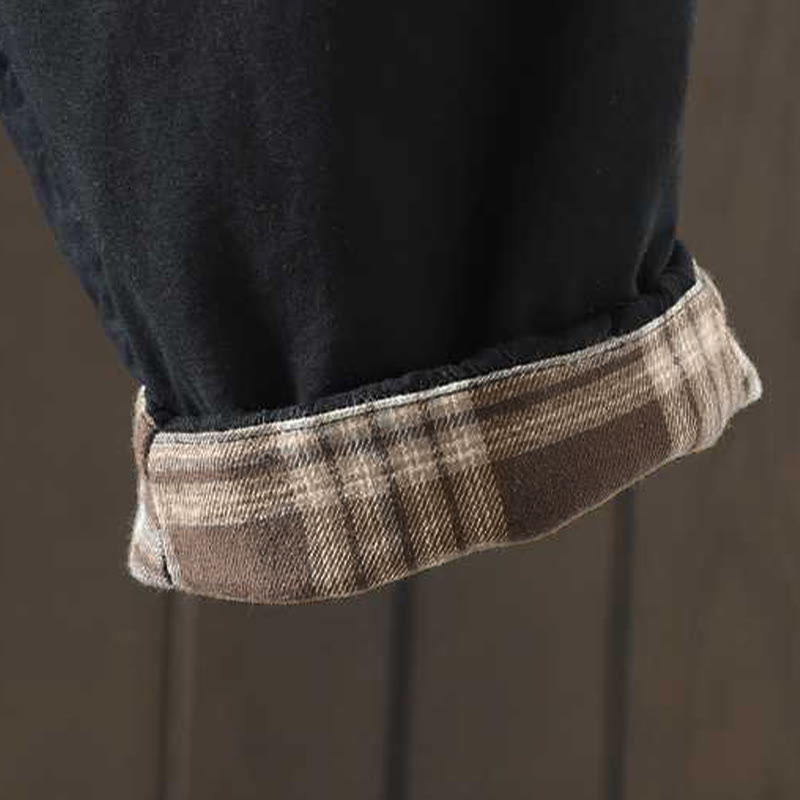 Thermal Fleece-Lined Harem Meditation Pants with Elastic Waist