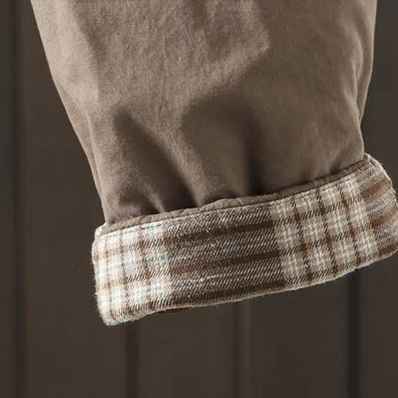 Thermal Fleece-Lined Harem Meditation Pants with Elastic Waist