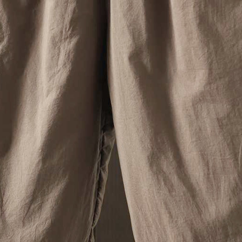 Thermal Fleece-Lined Harem Meditation Pants with Elastic Waist
