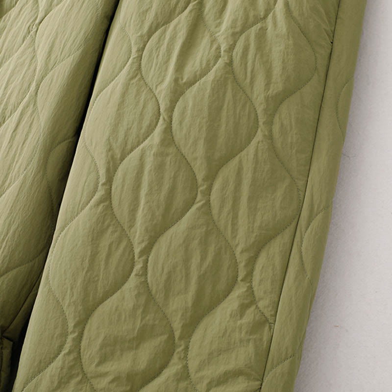 Women's Plain Elastic Cuff Design Drawstring Thermal Thickened Pants With Pockets