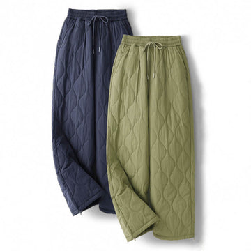 Women's Plain Elastic Cuff Design Drawstring Thermal Thickened Pants With Pockets