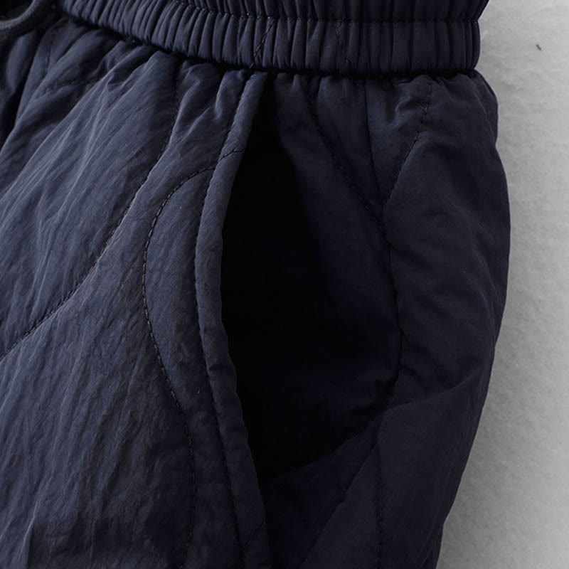 Women's Plain Elastic Cuff Design Drawstring Thermal Thickened Pants With Pockets