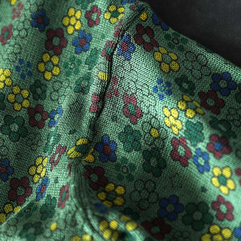 Tactile Cotton Botanical Knit Grounding Women's Sweater with Pockets
