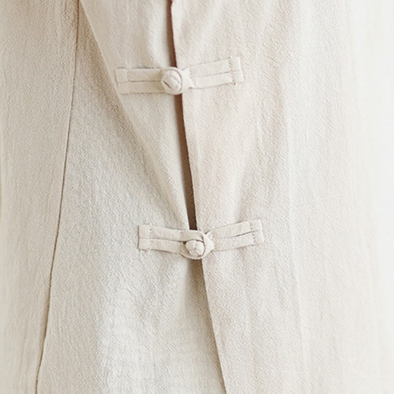 2Pcs V-Neck Long Sleeve Shirt Wide Leg Pants Zen Meditation Women's Set