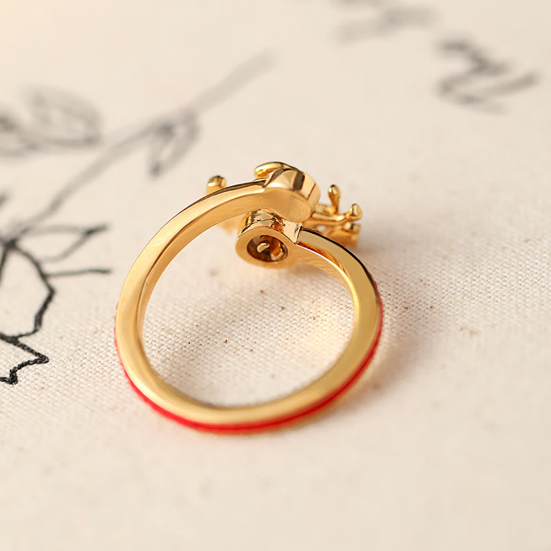 Copper Red String Copper Coins Year Of The Horse Opening Balance Ring