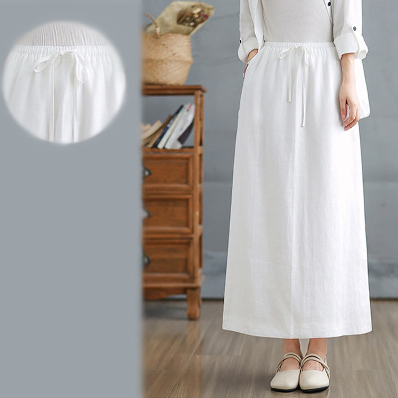 Tactile Cotton Blend Flowing Ritual Two-Piece Skirt Set