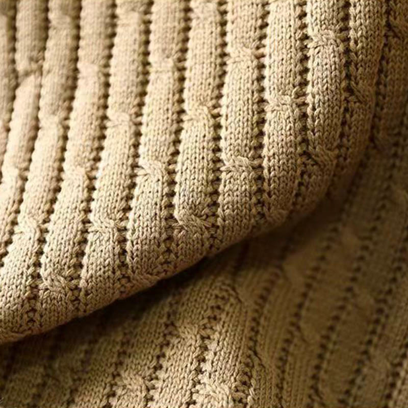 Winter Patchwork Design Long Sleeve Crew Neck Women's Cotton Sweater